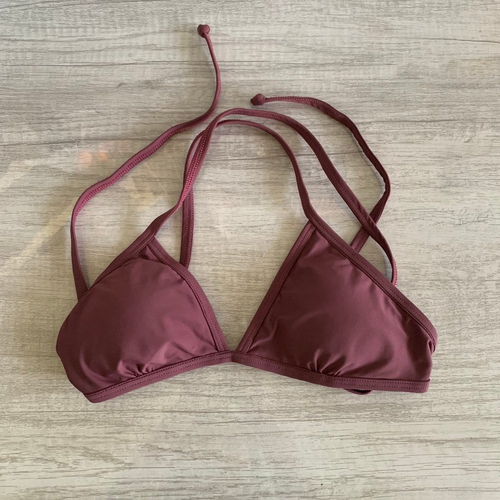 Ama Bikinis Padded Triangle Top in Mauve/ Wine Small
